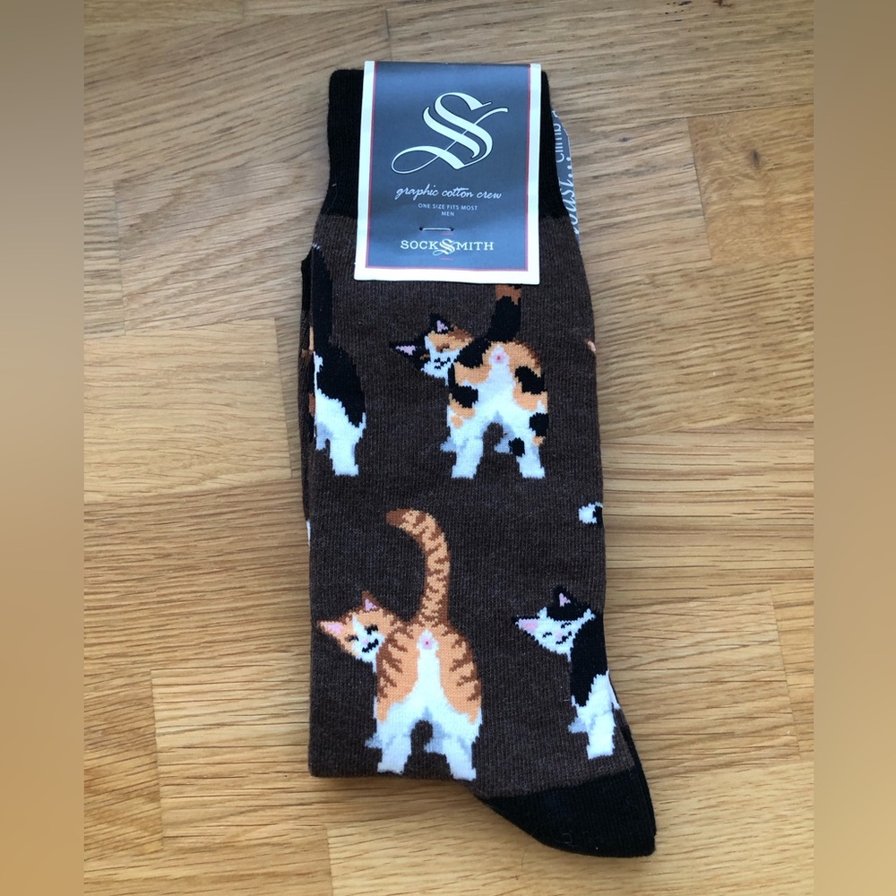 NEVER WORN Funny Quirky Men’s Socks Cats Cat Butts